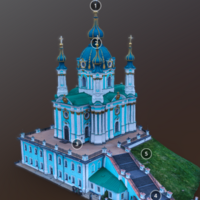St. Andrew's Church is one of the pearls of the city, which was closed during the war. You can now view details with 3D projection